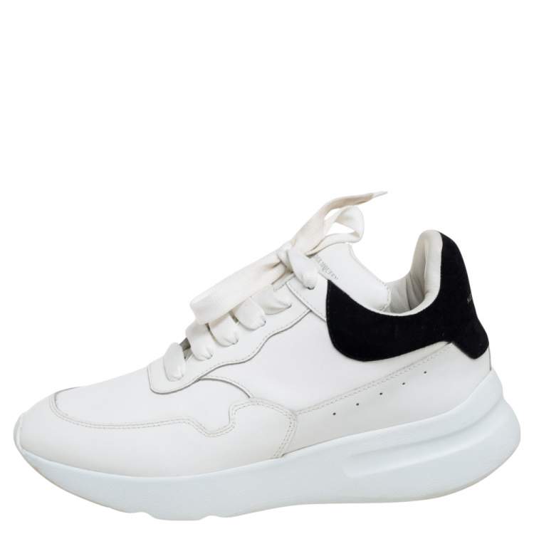 Pre Owned Alexander McQueen White Leather Larry Oversized Sneakers Size 38.5