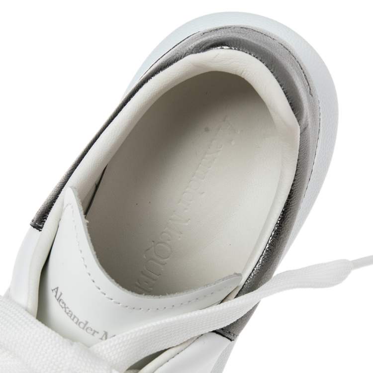 Pre Owned Alexander McQueen White Leather Oversized Sneakers Size 37