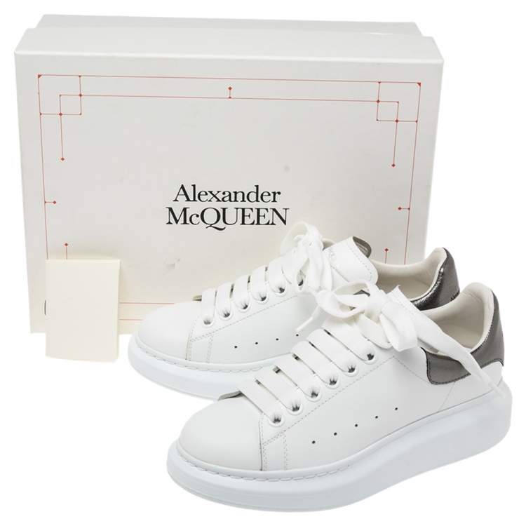 Pre Owned Alexander McQueen White Leather Oversized Sneakers Size 37