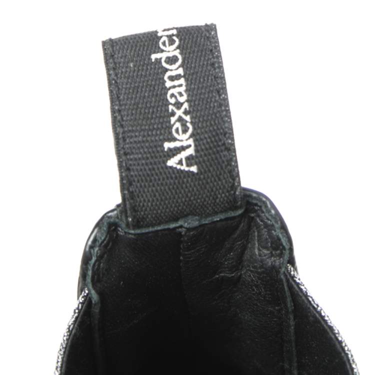 Pre Owned Alexander McQueen Black Leather Chelsea Hybrid Boots Size 38