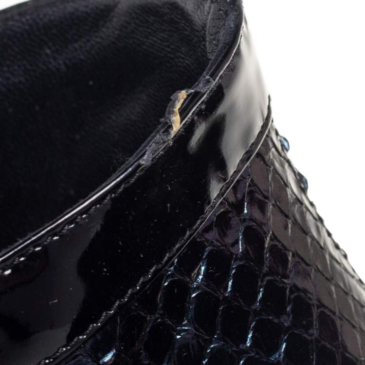 Pre Owned Alexander McQueen Purple Python Ankle Boots Size 39