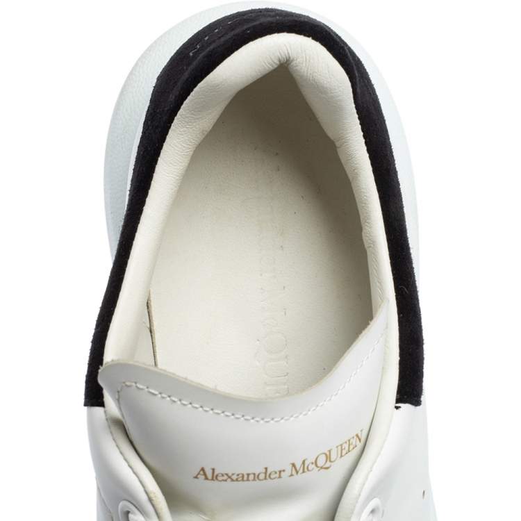 Pre Owned Alexander McQueen White Leather and Suede Oversized Low-Top Sneakers Size 39