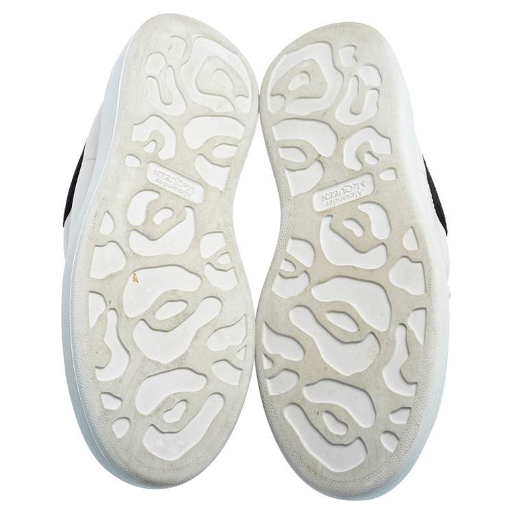 Pre Owned Alexander McQueen White Leather and Suede Oversized Low-Top Sneakers Size 39