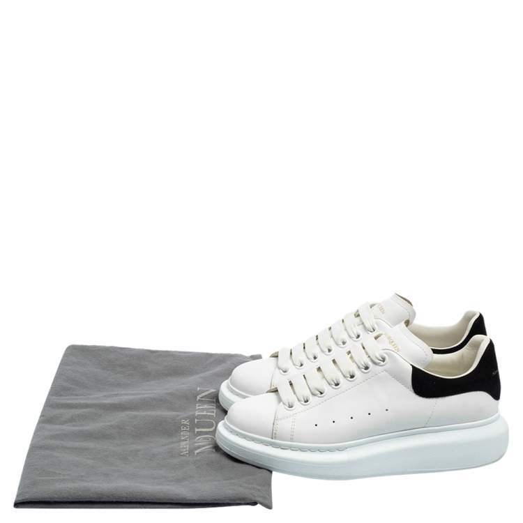 Pre Owned Alexander McQueen White Leather and Suede Oversized Low-Top Sneakers Size 39