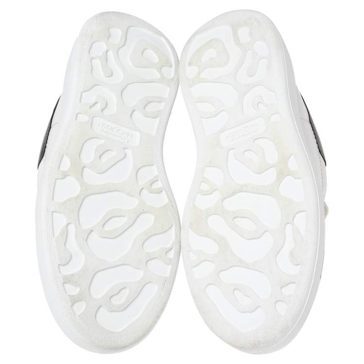 Pre Owned Alexander McQueen White/Grey Leather Oversized Sneakers Size 36.5