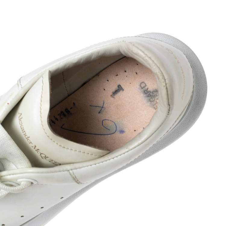 Pre Owned Alexander McQueen White Leather Oversized Low-Top Sneakers Size 37.5