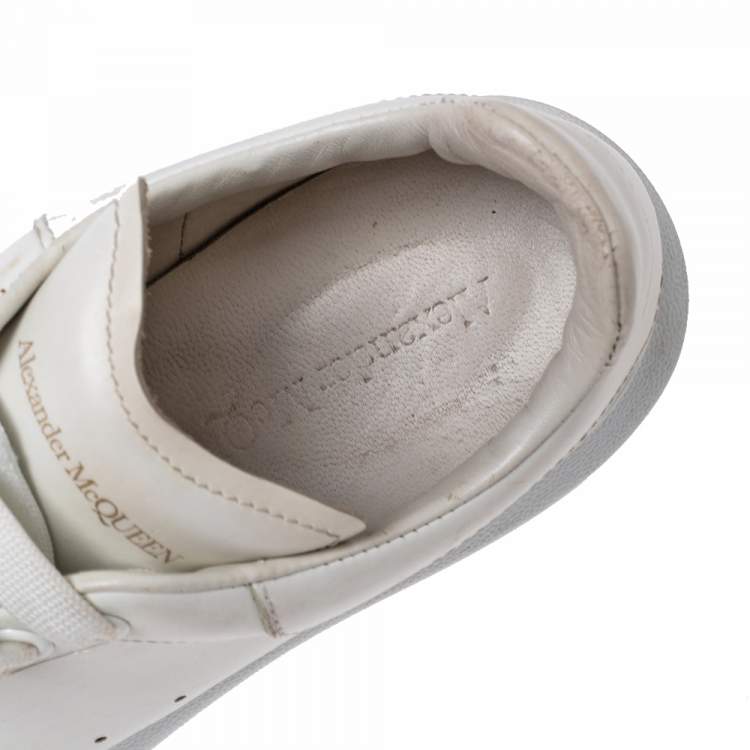 Pre Owned Alexander McQueen White Leather Oversized Low-Top Sneakers Size 37.5