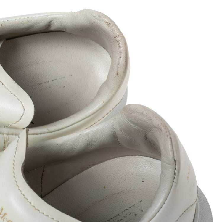 Pre Owned Alexander McQueen White Leather Oversized Low-Top Sneakers Size 37.5