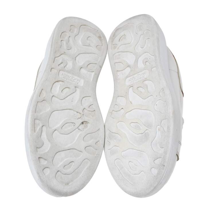 Pre Owned Alexander McQueen White Leather Oversized Low-Top Sneakers Size 37.5