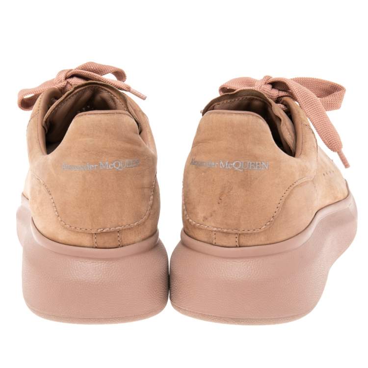 Pre Owned Alexander McQueen Brown Nubuck Leather Oversized Sneakers Size 41