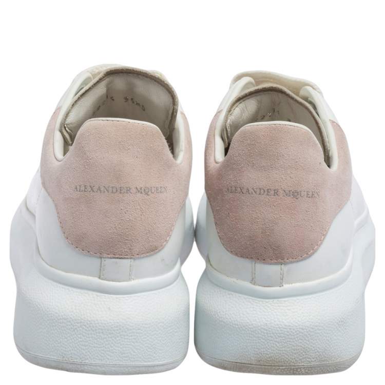 Pre Owned Alexander McQueen White Leather Oversized Low Top Sneakers Size 36.5
