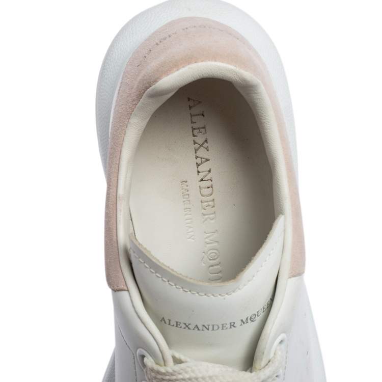 Pre Owned Alexander McQueen White Leather Oversized Low Top Sneakers Size 36.5