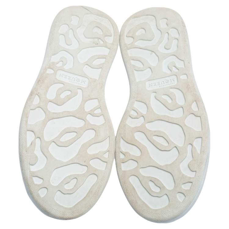 Pre Owned Alexander McQueen White Leather Oversized Low Top Sneakers Size 36.5