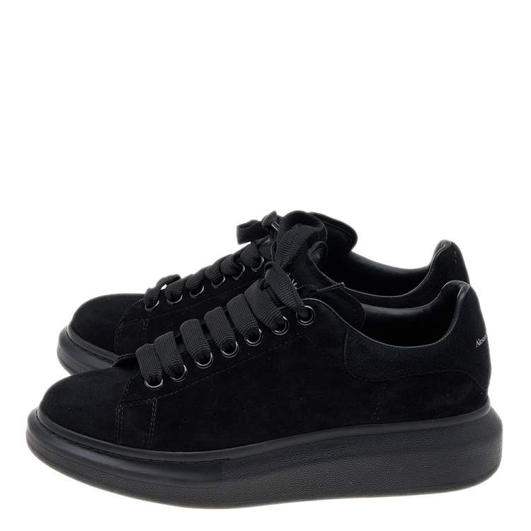 Pre Owned Alexander McQueen Black Suede Larry Oversized Sneakers Size 39