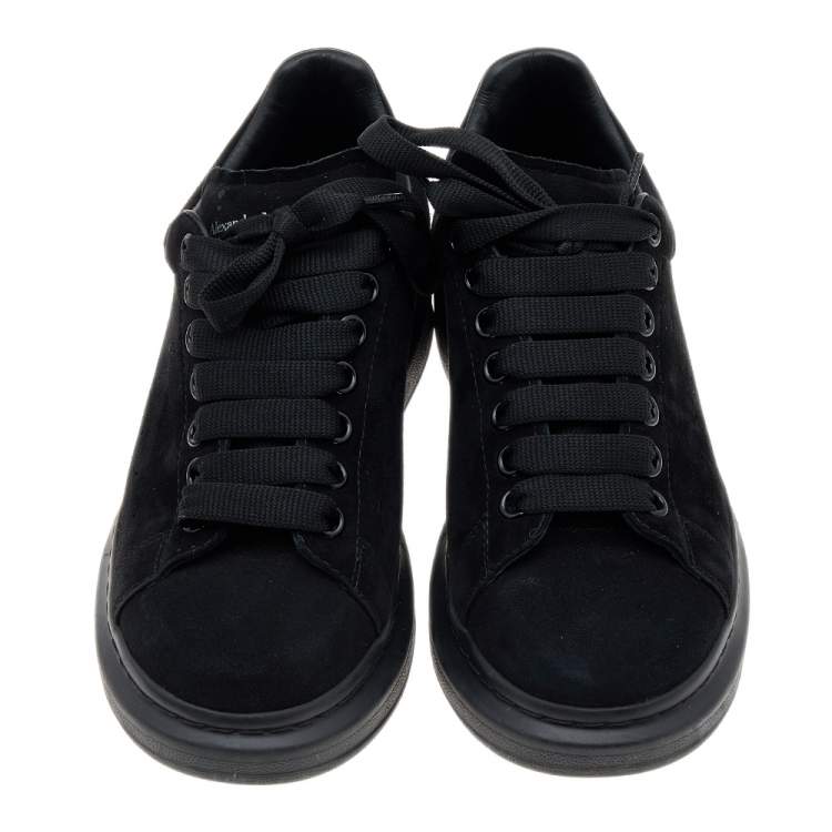 Pre Owned Alexander McQueen Black Suede Larry Oversized Sneakers Size 39
