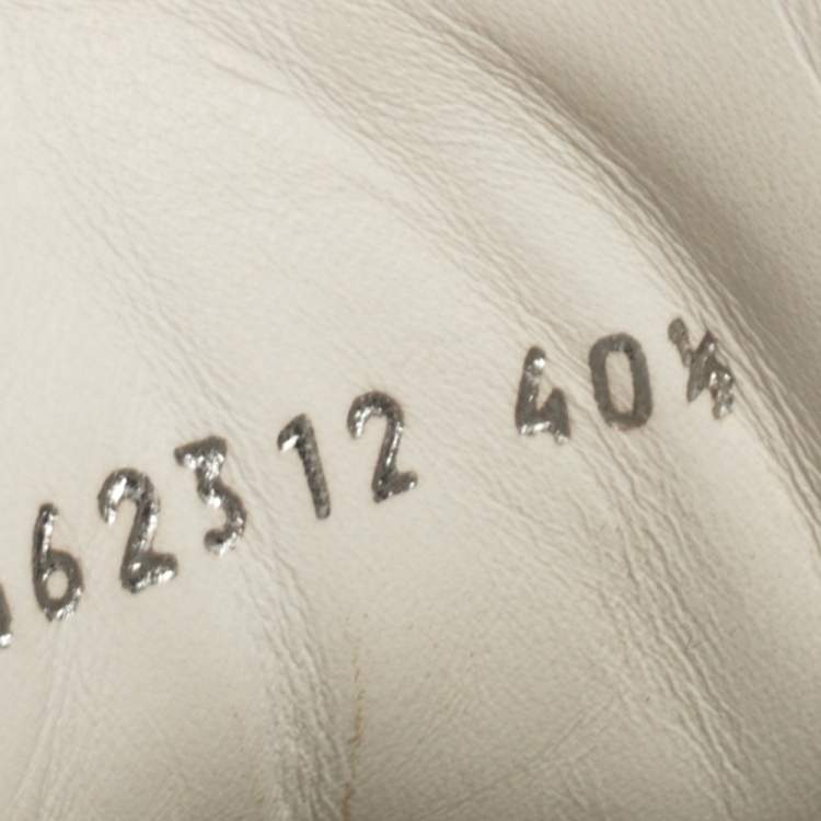 Pre Owned Alexander McQueen White/Black Leather and Glitter Oversized Sneakers Size 40.5