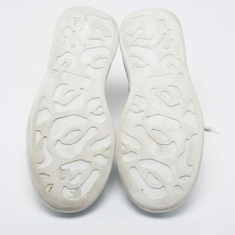 Pre Owned Alexander McQueen White/Black Leather Oversized Sneakers Size 41