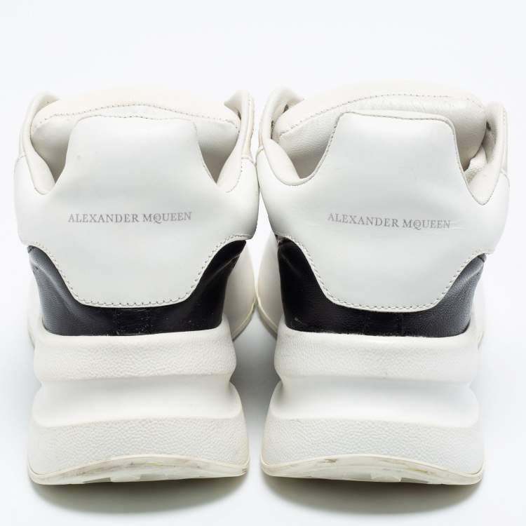 Pre Owned Alexander McQueen White/Black Leather Oversized Runner Low-Top Sneakers Size 36