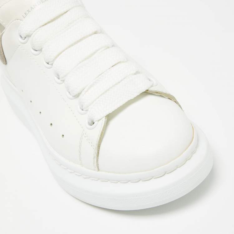 Pre Owned Alexander McQueen White Leather Oversized Sneakers Size 36.5