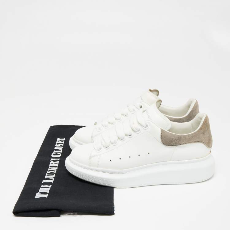 Pre Owned Alexander McQueen White Leather Oversized Sneakers Size 36.5