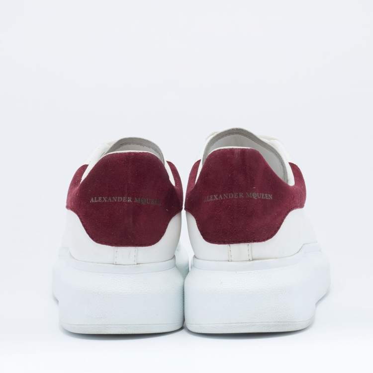 Pre Owned Alexander McQueen White Leather Oversized Low Top Sneakers Size 35.5
