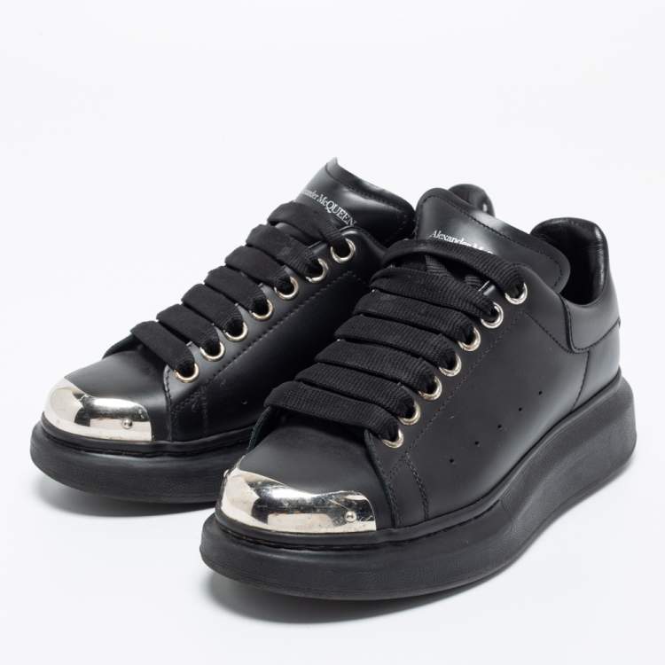 Alexander mcqueen black store leather trainers