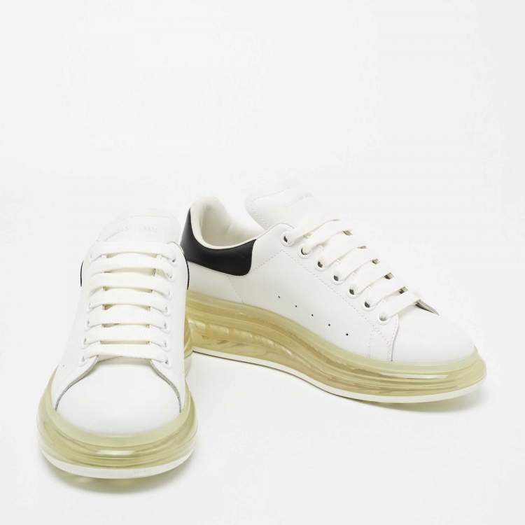Pre Owned Alexander McQueen White Leather Oversized Low-Top Sneakers Size 40