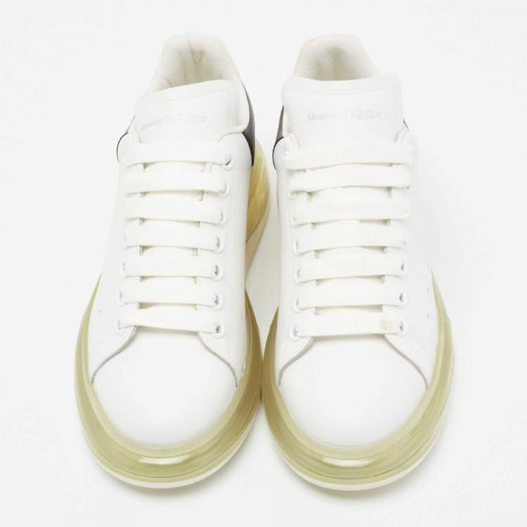 Pre Owned Alexander McQueen White Leather Oversized Low-Top Sneakers Size 40