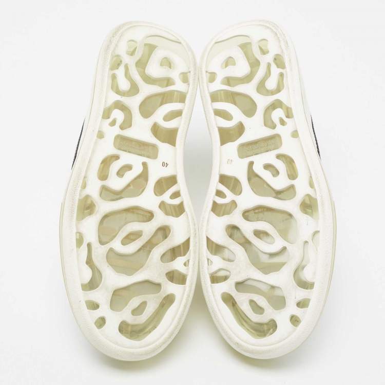 Pre Owned Alexander McQueen White Leather Oversized Low-Top Sneakers Size 40