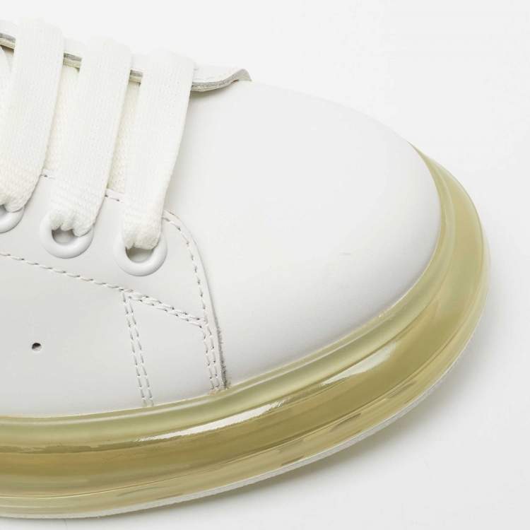 Pre Owned Alexander McQueen White Leather Oversized Low-Top Sneakers Size 40