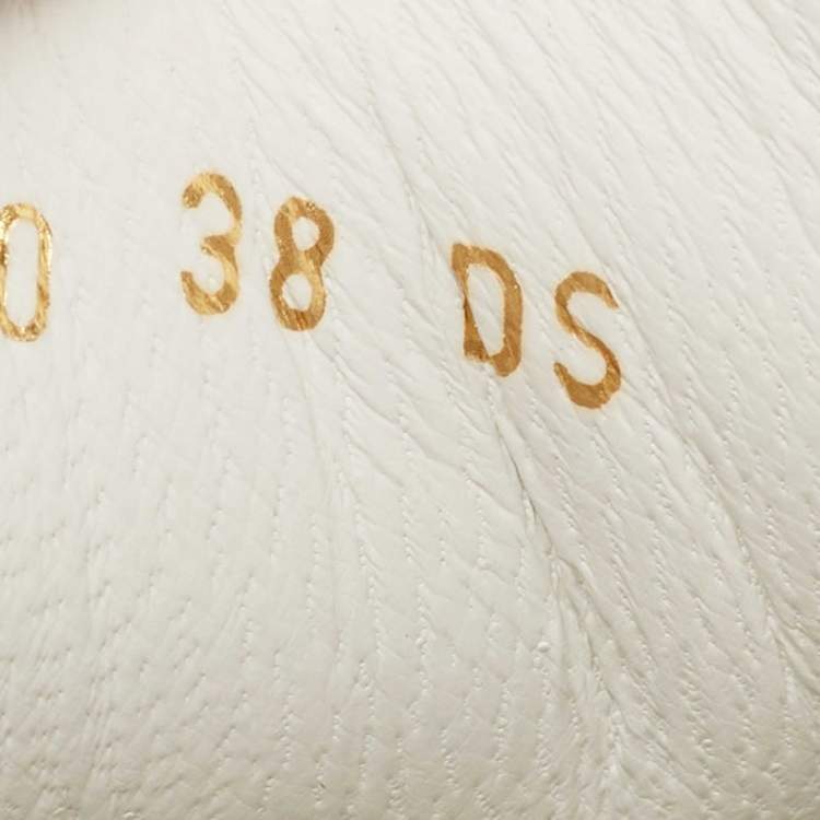 Pre Owned Alexander McQueen White/Black Leather and Suede Oversized Sneakers Size 38
