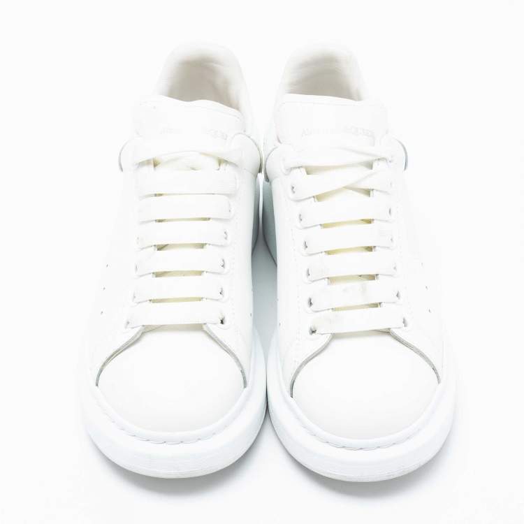 Pre Owned Alexander McQueen White Leather Sneakers Size 39