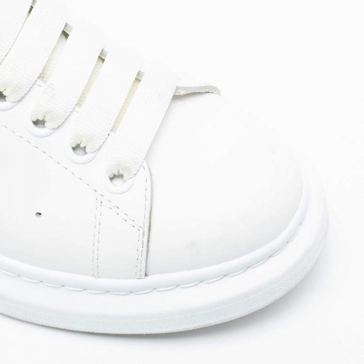 Pre Owned Alexander McQueen White Leather Sneakers Size 39