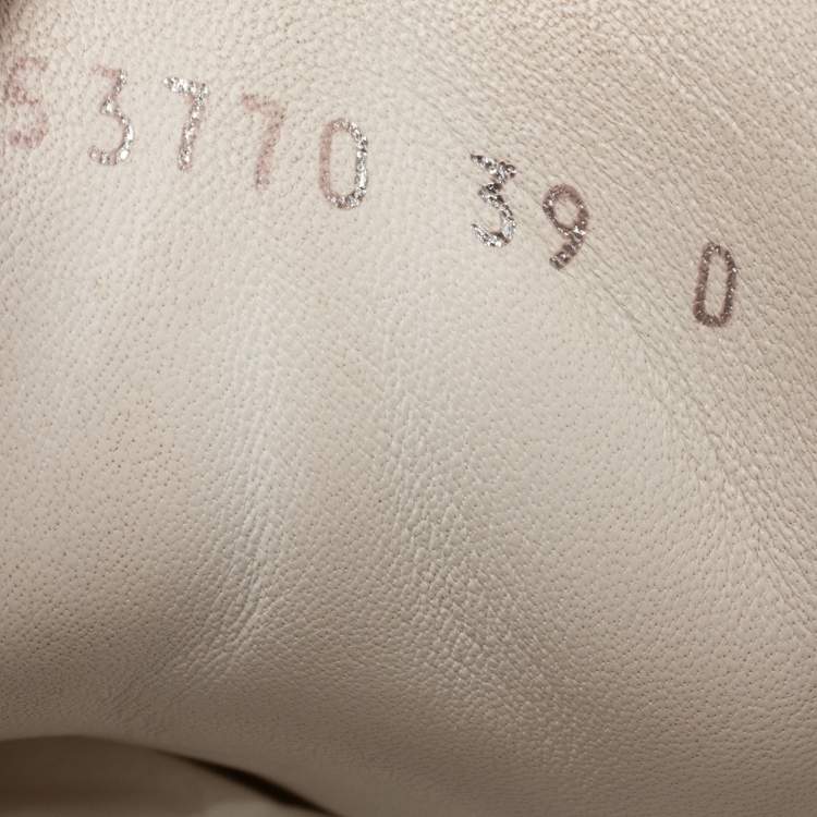 Pre Owned Alexander McQueen Metallic/White Leather Oversized Sneakers Size 39