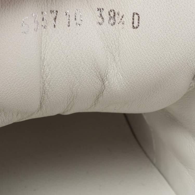 Pre Owned Alexander McQueen White/Red Leather And Fabric Oversized Runner Low Top Sneakers Size 38.5