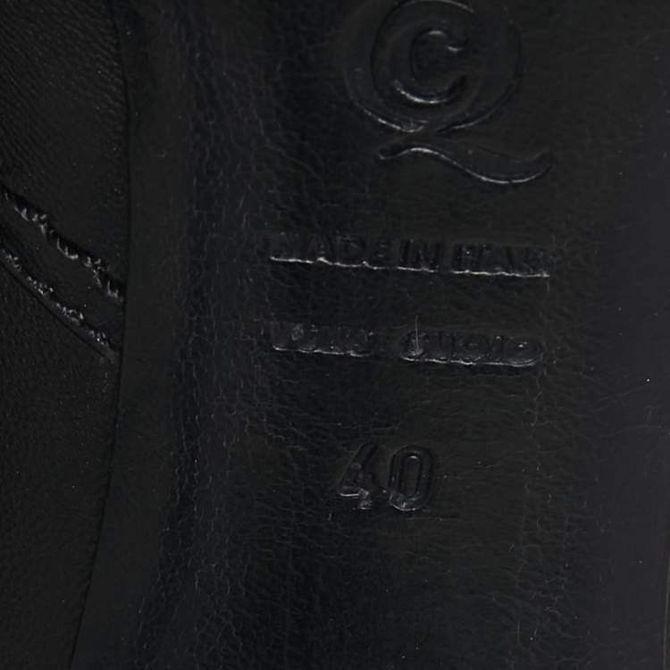 Pre Owned Alexander McQueen Black Leather Eyelet Detail Ankle Boots Size 40 