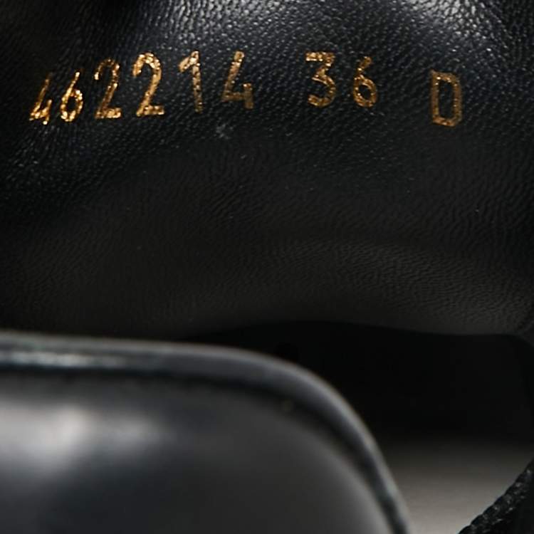 Pre Owned Alexander McQueen Black Leather Oversized Low-Top Sneakers Size 36