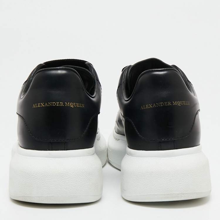 Pre Owned Alexander McQueen Black Leather Oversized Low-Top Sneakers Size 36