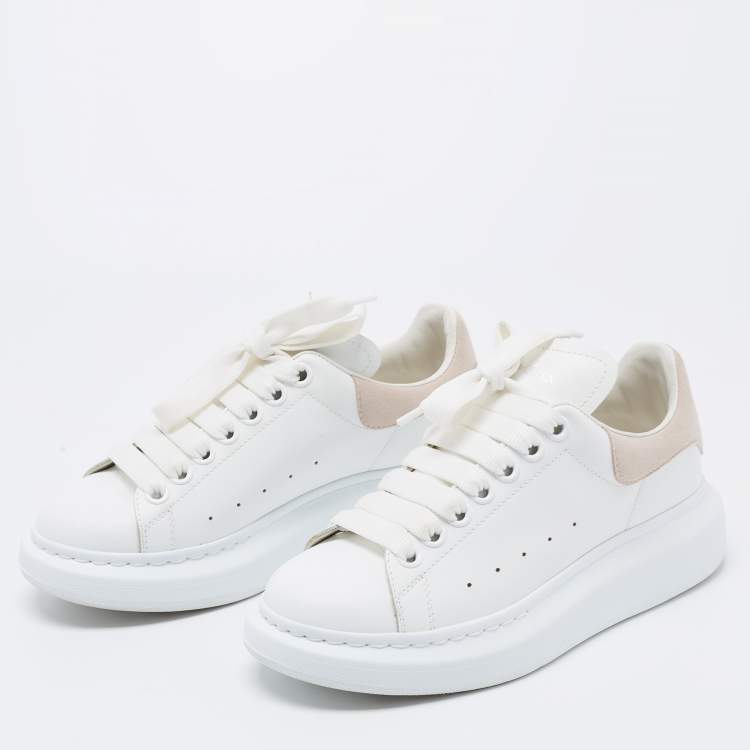 Pre Owned Alexander McQueen White Leather Oversized Sneakers Size 36
