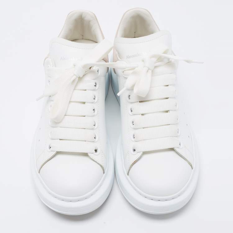 Pre Owned Alexander McQueen White Leather Oversized Sneakers Size 36