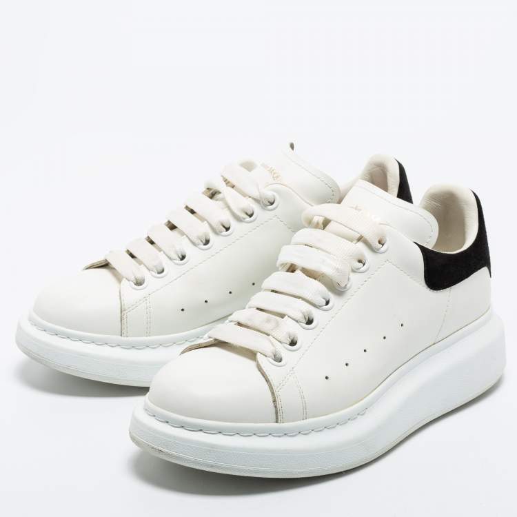 Alexander McQueen Metallic/White Leather Oversized Sneakers Size 39  Alexander McQueen | The Luxury Closet
