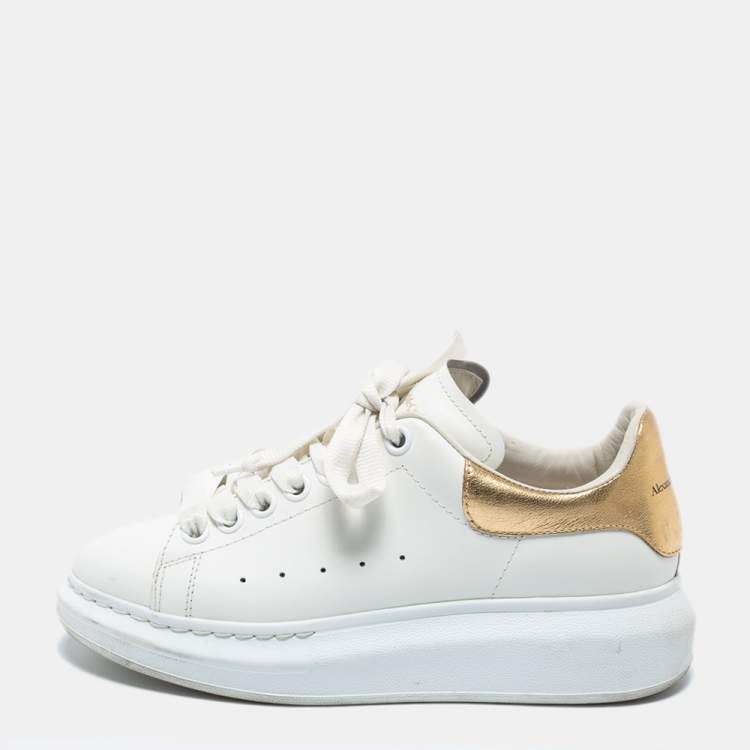 Oversize leather trainers Alexander McQueen Gold size 36 EU in Leather -  38603521