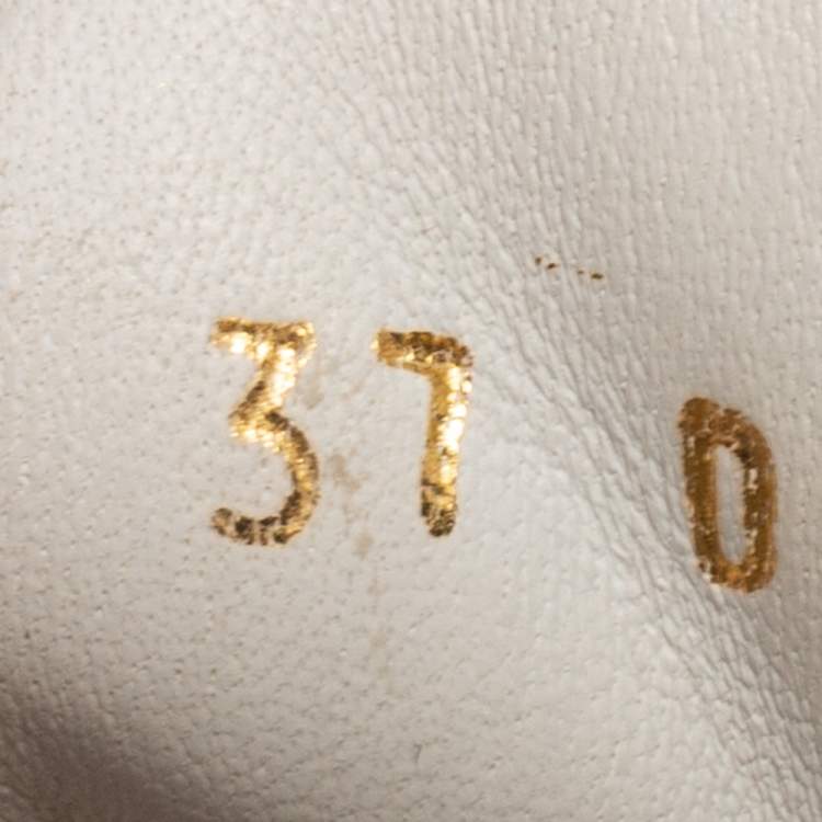 Pre Owned Alexander McQueen White/Gold Leather Oversized Sneakers Size 37