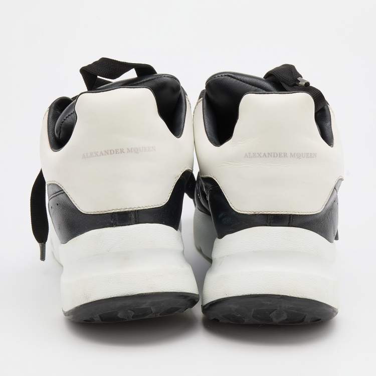 Pre Owned Alexander McQueen Black Leather Runner Sneakers Size 40.5  