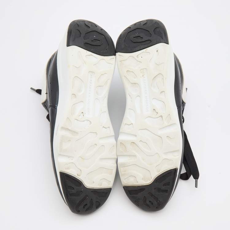 Pre Owned Alexander McQueen Black Leather Runner Sneakers Size 40.5  