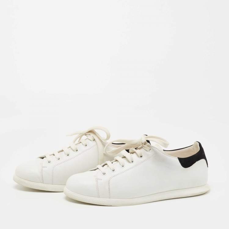 Pre Owned Alexander McQueen White Leather Low Top Sneakers Size 39.5 