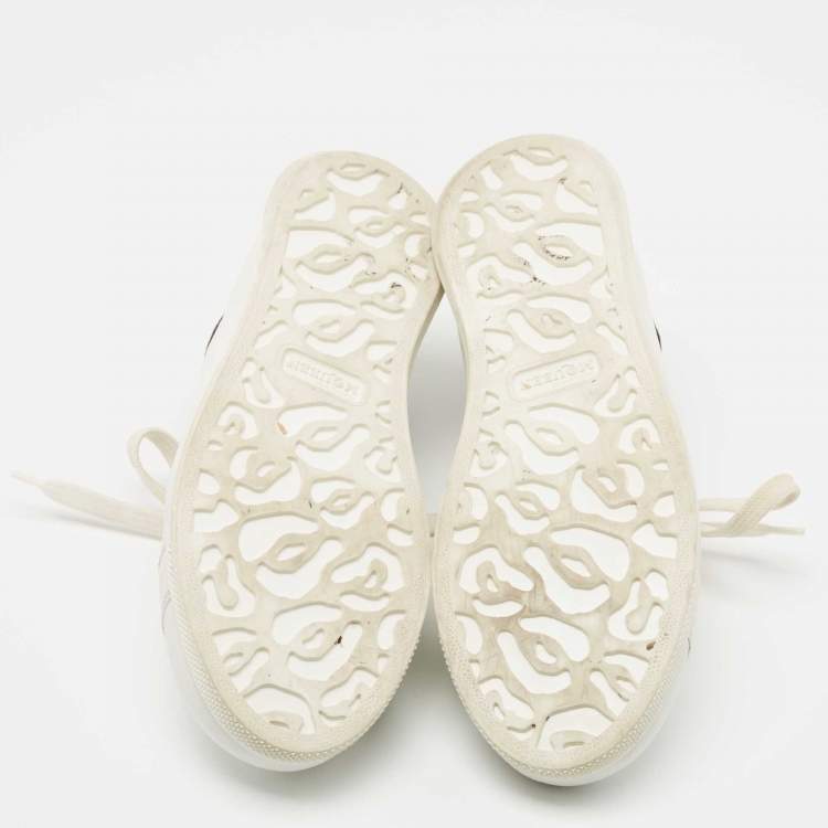 Pre Owned Alexander McQueen White Leather Low Top Sneakers Size 39.5 