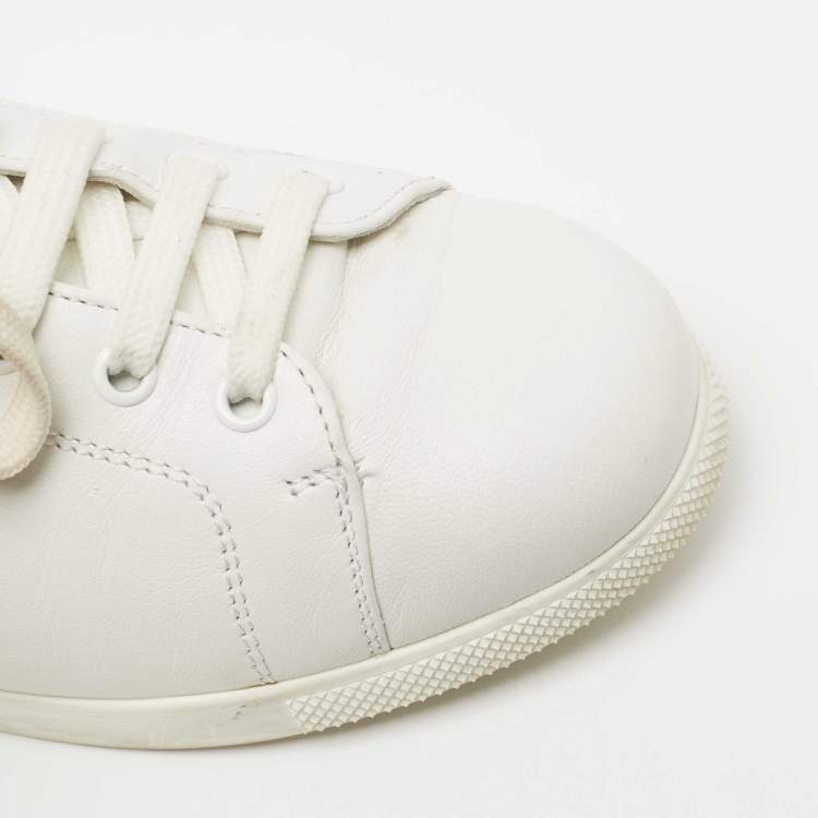 Pre Owned Alexander McQueen White Leather Low Top Sneakers Size 39.5 