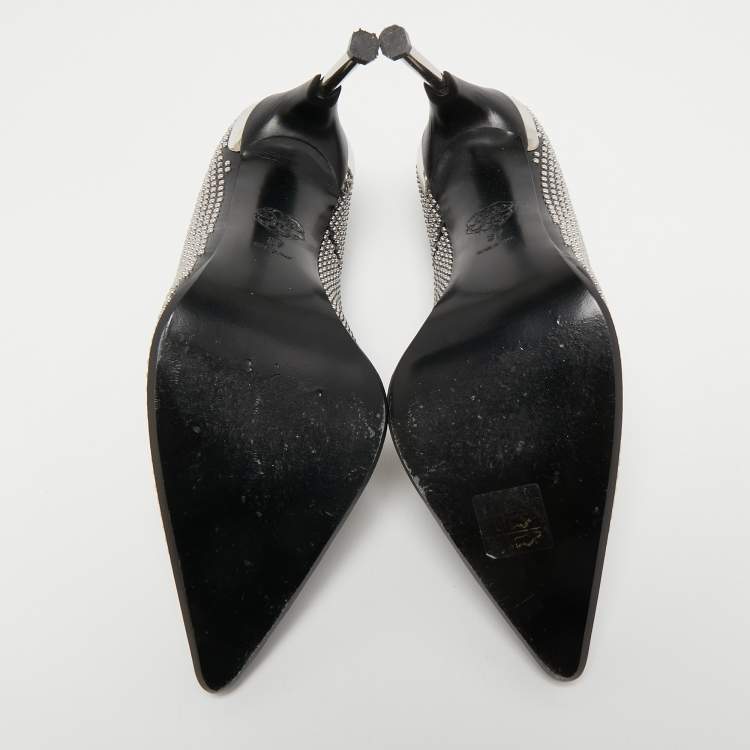 Pre Owned Alexander McQueen Black Leather Studded Pumps Size 37