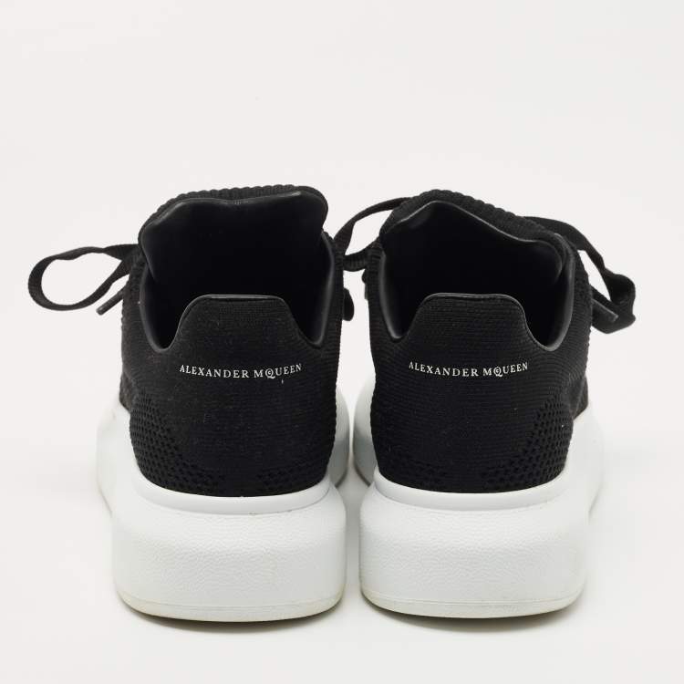 Pre Owned Alexander McQueen Black Knit Fabric Oversized Sneakers Size 36